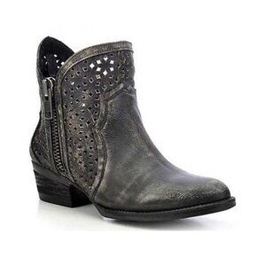 Corral Gray Ankle Boots with Cutout Design